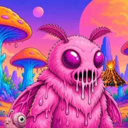 Oozlings #7850, Mutant Moth · Mushroom Desert