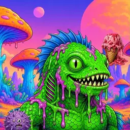 Oozlings #7852, Mutated Swamp Fish · Mushroom Desert