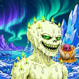 Oozlings #7854, Mutated Candle Wax · Aurora Ice