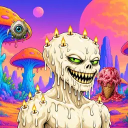 Oozlings #7861, Candle Wax · Mushroom Desert