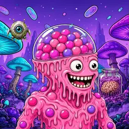 Oozlings #7868, Gumball Brain · Fungus Forest