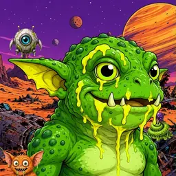 Oozlings #7882, Mutated Toad Goblin · Ship Junkyard