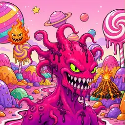 Oozlings #7883, Mutated Squid · Candy Planet
