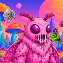 Oozlings #7889, Mutant Moth · Mushroom Desert