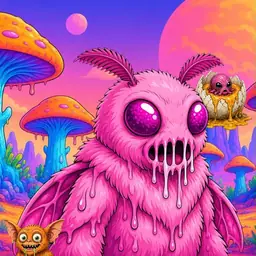 Oozlings #7891, Mutant Moth · Mushroom Desert