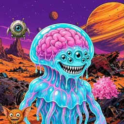Oozlings #7896, Jellyfish Brain · Ship Junkyard