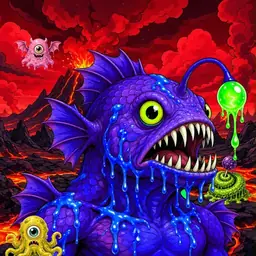 Oozlings #7897, Mutated Anglerfish · Lava Fields