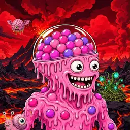 Oozlings #79, Gumball Brain · Lava Fields