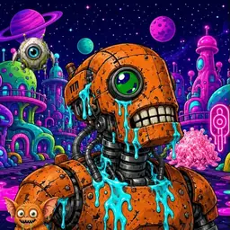 Oozlings #7901, Rusty Robot · Neon City