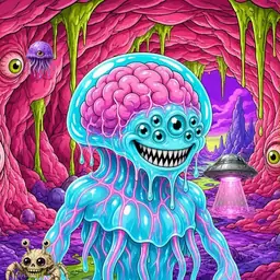Oozlings #7902, Jellyfish Brain · Flesh Cave