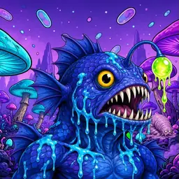 Oozlings #7904, Anglerfish · Fungus Forest