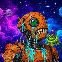 Oozlings #7907, Rusty Robot · Void Nebula