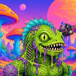 Oozlings #7909, Swamp Fish · Mushroom Desert