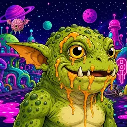 Oozlings #7910, Toad Goblin · Neon City