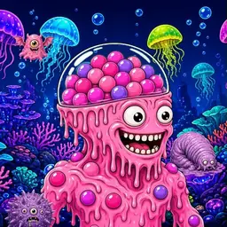 Oozlings #7914, Gumball Brain · Glow Reef