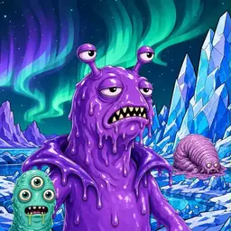 Oozlings #792, Slug · Aurora Ice