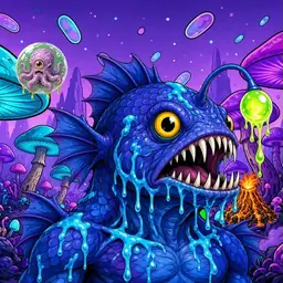 Oozlings #7926, Anglerfish · Fungus Forest