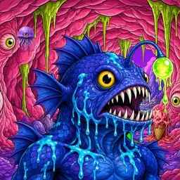 Oozlings #7927, Anglerfish · Flesh Cave
