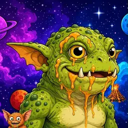 Oozlings #7932, Toad Goblin · Void Nebula