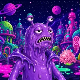 Oozlings #7933, Slug · Neon City