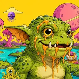 Oozlings #7934, Toad Goblin · Turquoise Swamp