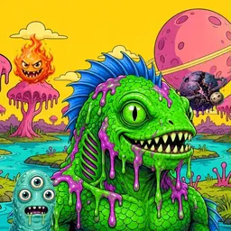 Oozlings #7937, Mutated Swamp Fish · Turquoise Swamp