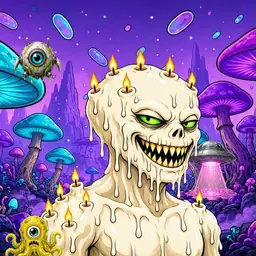 Oozlings #7938, Candle Wax · Fungus Forest