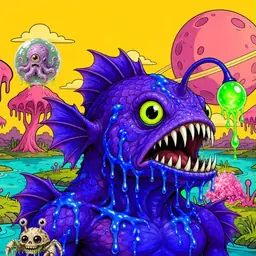 Oozlings #7941, Mutated Anglerfish · Turquoise Swamp
