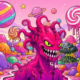 Oozlings #7948, Mutated Squid · Candy Planet