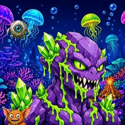 Oozlings #7950, Crystal Rock · Glow Reef