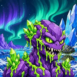 Oozlings #7955, Crystal Rock · Aurora Ice
