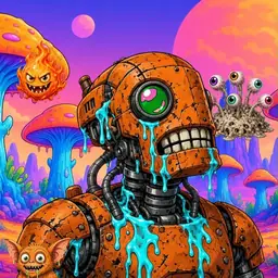 Oozlings #7956, Rusty Robot · Mushroom Desert