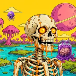 Oozlings #7959, Skull · Turquoise Swamp