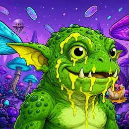Oozlings #7960, Mutated Toad Goblin · Fungus Forest