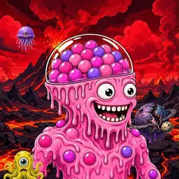 Oozlings #7964, Gumball Brain · Lava Fields