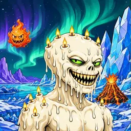 Oozlings #7965, Candle Wax · Aurora Ice