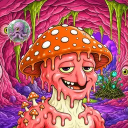 Oozlings #7973, Mutated Mushroom Head · Flesh Cave