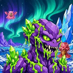 Oozlings #7976, Crystal Rock · Aurora Ice