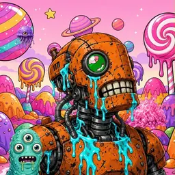 Oozlings #7977, Rusty Robot · Candy Planet