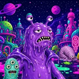 Oozlings #7981, Slug · Neon City