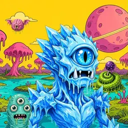 Oozlings #7983, Ice Cyclops · Turquoise Swamp