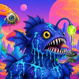 Oozlings #7984, Anglerfish · Mushroom Desert