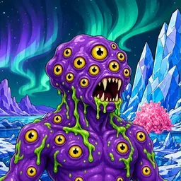 Oozlings #7985, Eyeball Cluster · Aurora Ice
