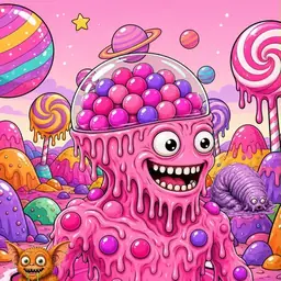 Oozlings #7987, Gumball Brain · Candy Planet