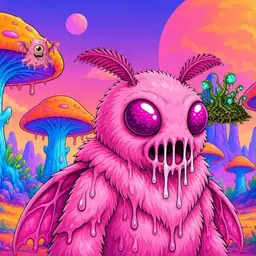 Oozlings #799, Mutant Moth · Mushroom Desert