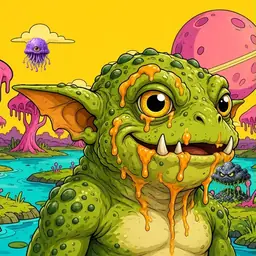 Oozlings #7995, Toad Goblin · Turquoise Swamp