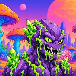 Oozlings #7997, Crystal Rock · Mushroom Desert