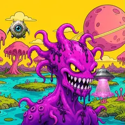 Oozlings #8, Squid · Turquoise Swamp