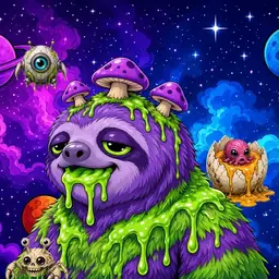 Oozlings #8001, Slime Sloth · Void Nebula