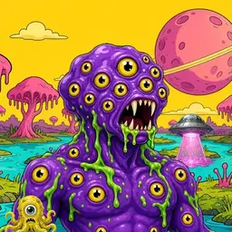 Oozlings #8002, Eyeball Cluster · Turquoise Swamp
